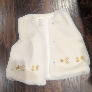 First Impressions White Faux Fur Vest